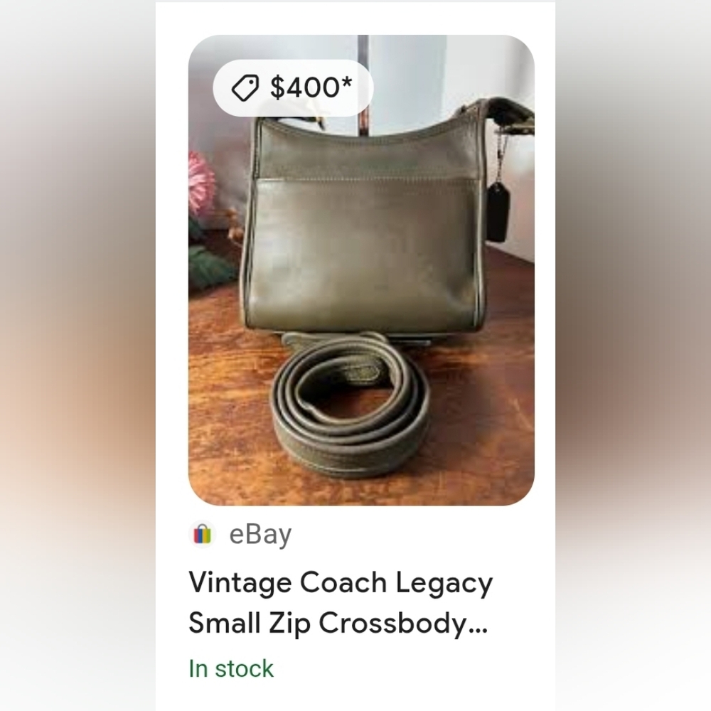 VINTAGE COACH LEGACY JANICE 9550 CROSDBODY Sage GREEN LEATHER BAG PURSE Adjust - Picture 12 of 12
